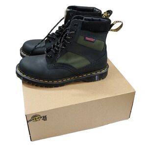 READ Dr. Martens Made In England Ventile Padded Panel Green Black UK Size 9 Doc